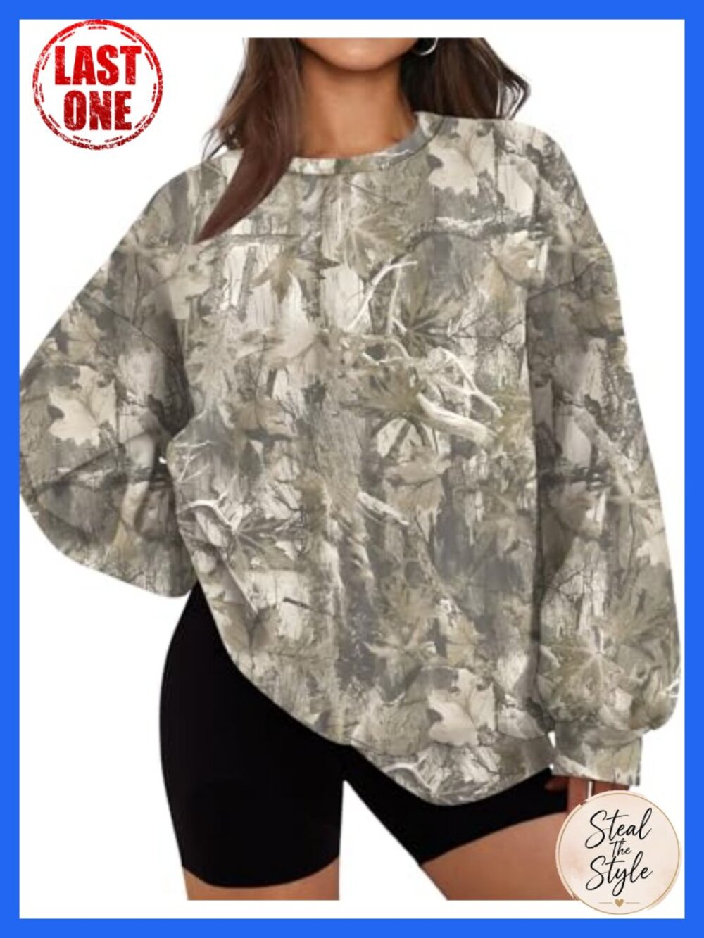 Oversized Fleece Crewneck Sweatshirt Long Sleeve Pullover